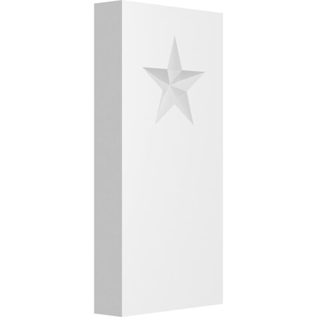 Ekena Millwork Standard Foster Star Plinth Block With Square Edge, 4"W x 8"H x 1"P PBP040X080X100FOS06